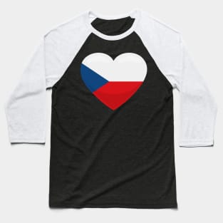 Czech Republic Flag Heart Baseball T-Shirt